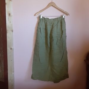 FLAX Maxi Skirt Sz Small Olive Green